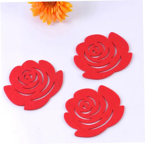Vista 7 de MAGICLULU Posavasos antideslizantes con forma de flor y rosas, 6 uds