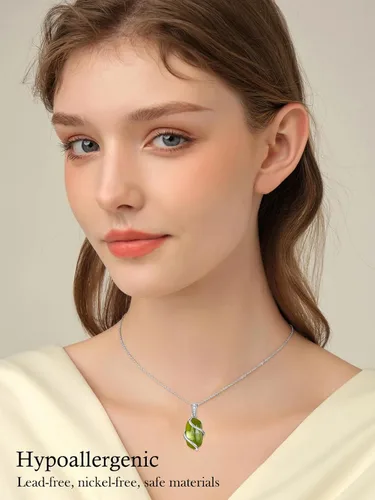 Vista 3 de Collar de plata de ley 925 para mujer, delicado colgante de piedras preciosas, joyería fina, aniversario, cumpleaños, graduación, regalos