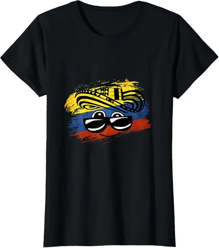 Vista 14 de Camiseta Colombiana para mujer y para hombre, Negro