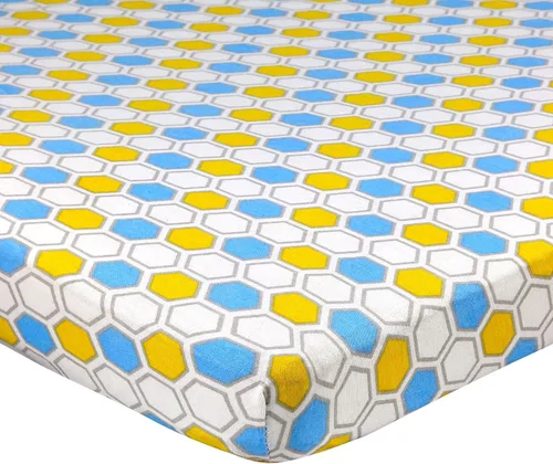 Vista 35 de Sábana ajustable de algodón tejido en jersey para cuna o cama para niño o niña, de Abstract