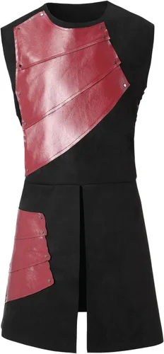 Vista 2 de Changchupsem Chaleco medieval sin mangas renacentista para hombre, chaleco victoriano, disfraz unisex.