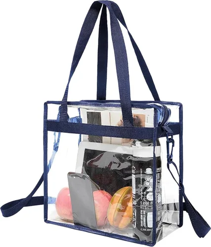 Vista 15 de BAGAIL - Bolsas transparentes 12x6x12 aprobadas para estadios con cierre de cremallera, bolsa de hombro bandolera con correa ajustable