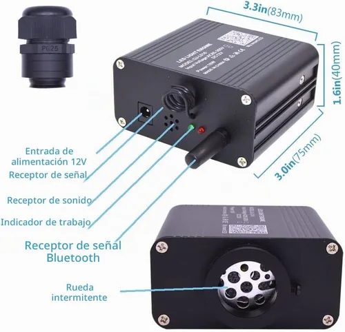 Vista 6 de Twinkle Starlight - Kit de luces LED de estrella para techo, RGBW, Bluetooth, control de aplicación, modo de música, luces de fibra óptica