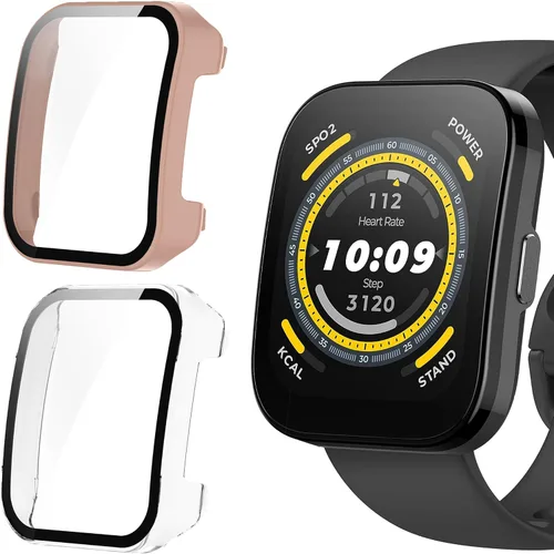 Vista 9 de Funda compatible con Amazfit Bip 5, Lamshaw Hard PC Case con protector de pantalla compatible con Amazfit Bip 5 Smart Watch