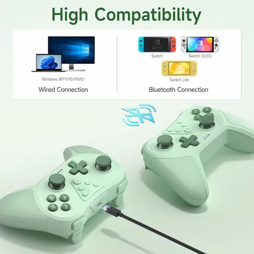 Vista 3 de Wireless Pro Controller for SwitchSwitch LiteSwitch OLED, EasySMX T37 Wireless Switch Controller with 6-Axis Gyro, Motion Support, Adjustable Dual