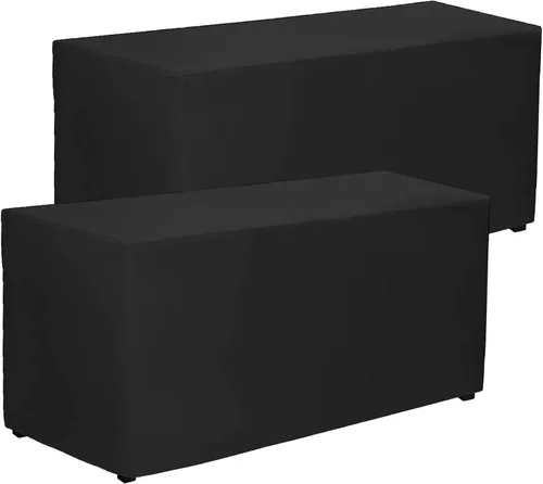 Vista 10 de PLOYMONO - Juego de 2 manteles ajustables, mantel de longitud hasta el suelo para mesa rectangular de 4 pies (122x61 cm) de poliéster, ideal