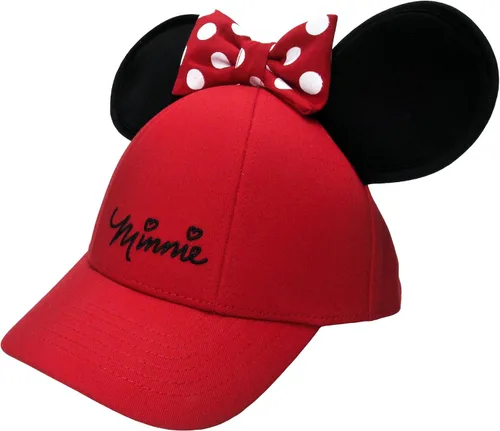 Vista 5 de Disney Minnie Mouse - Gorro de orejas juveniles para niñas, color rojo, Rojo