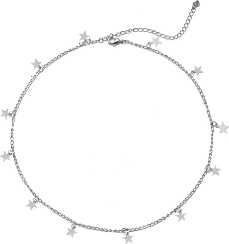 Vista 12 de YANCHUN Gargantilla en capas para mujer, collar apilado a la moda para mujer, gargantilla de círculo de estrella, corazón y estrella, regalos de 1