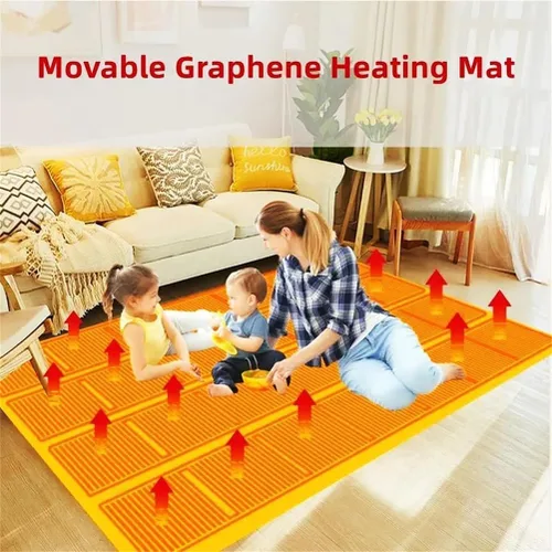 Vista 2 de Infrared Radiant Floor Heater, Electric Heated Area Rug W/Timer & Adjustable Temperature,Heated Floor Mat,Graphene Heated Carpet Foot Warmer Pad,for