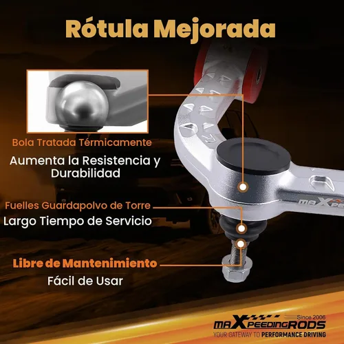 Vista 5 de maXpeedingrods Brazo de control de aluminio de elevación de 2-4 pulgadas para F-150 2004-2020, para Ford Expedition Navigator 2006-2022, brazos