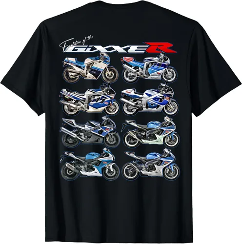 Vista 2 de Gixxer, Evolution, GSXR, Road Racing, Motocicleta, Motocicleta, Camiseta de bicicleta, Negro