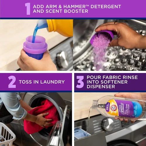Vista 7 de ARM & HAMMER Odor Blasters Enjuague Profundo y Revitalizante para Telas, Aditivo para Lavandería, Elimina Sudor y Olores a Humedad, Aroma Fresh