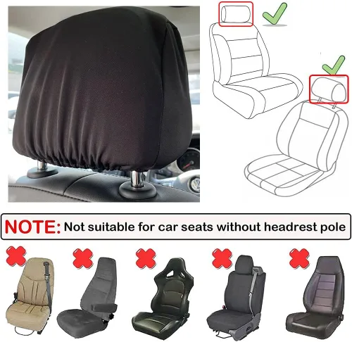 Vista 5 de 8 piezas Fundas para reposacabezas de coche, suaves, lavables, a prueba de suciedad, protectores de reposacabezas para coches, universales, aptas