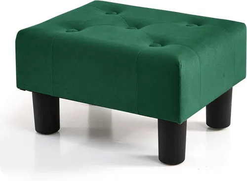 Vista 11 de BRIAN & DANY Taburete pequeño para pies, taburetes de lino con patas, reposapiés pequeño estable para sala de estar, beige