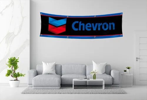 Vista 4 de ENMOON Bandera de gas y aceite de 2 x 8 pies para decoración de pared de garaje