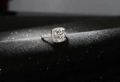 Vista 3 de Joyería 3 quilates VVS1 anillo de compromiso de diamantes simulados para mujer joyería de boda de plata, Diamante sintético