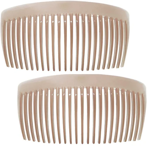 Vista 14 de Camila Paris CP3022 - Peines laterales franceses grandes, curvados, beige con torsión francesa para el cabello, decorativas, pinzas de sujeción