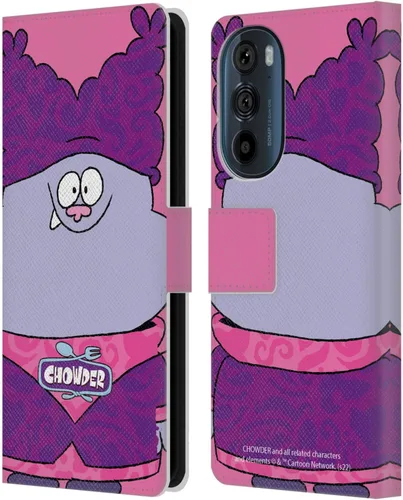 Vista 8 de Head Case Designs Officially Licensed Chowder: Animated Series Character Art Graphics Leather Book Wallet Case Cover Compatible with Motorola Edge 30