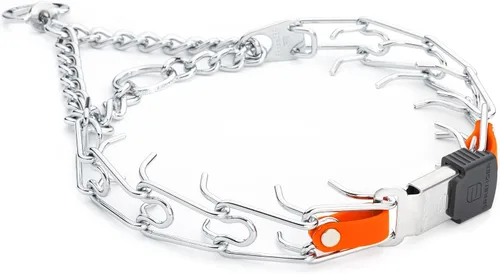 Vista 32 de Collar de perro de acero cromado Herm Sprenger para perros pequeños con hebilla de liberación rápida ClicLock y inserto de Biothane Collar de punta