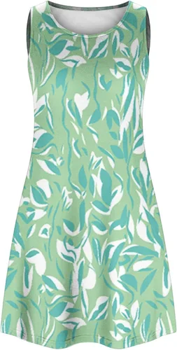 Vista 3 de Vestidos de cóctel midi para mujer Vestido de columpio con estampado ajuste holgado Ropa Vestido Cuello Redondo Mangas