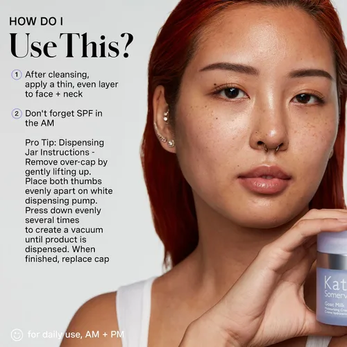 Vista 4 de Kate Somerville Crema hidratante de leche de cabra – Hidratante facial diario profundamente hidratante para piel seca, tensa y sensible, 1.7 onzas