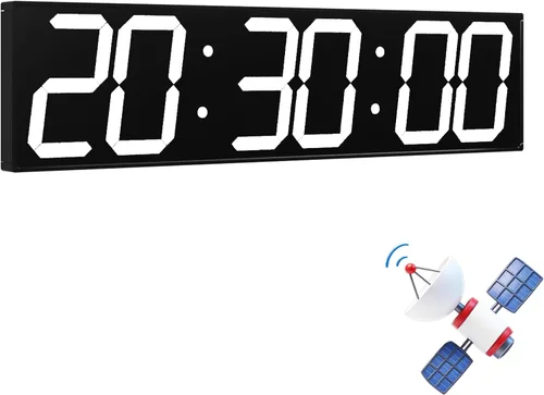 Vista 12 de CHKOSDA 28 Inch Oversized Digital Wall Clock with Seconds and GPS - Blue