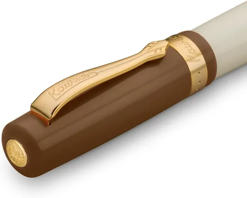 Vista 3 de Kaweco STUDENT 20's Jazz Bolígrafo I Business Bolígrafo de acrílico de alta calidad en marrón y crema I Elegante bolígrafo con caja de regalo