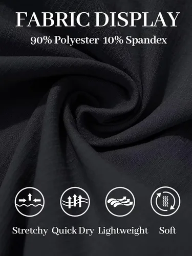 Vista 5 de MAGCOMSEN Pantalones cortos de senderismo de secado rápido para hombre, pantalones cortos de trabajo con 5 bolsillos, pantalones cortos de viaje
