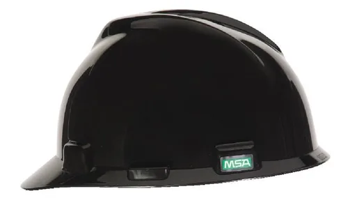 Vista 2 de MSA 495851 V-Gard - Casco de seguridad, con suspensión de trinquete Fas-Trac III, carcasa de polietileno, protección anti-impacto superior, correas