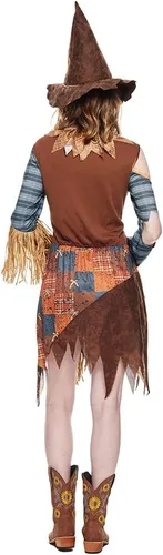 Vista 7 de EraSpooky Disfraz de espantapájaros malvado para mujer, kit de vestido de paja para Halloween