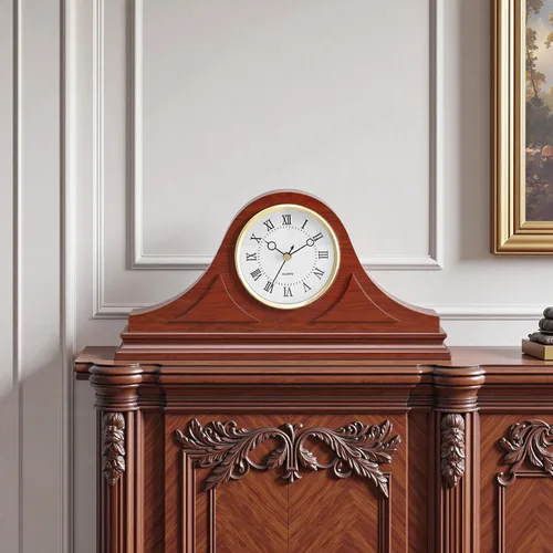 Vista 8 de VEVOR Reloj de abuelo de madera para repisa, reloj de mesa vintage de 6.4 pulgadas con movimiento de cuarzo incorporado, reloj de repisa silencioso