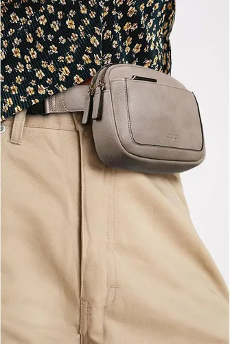 Vista 7 de CLUCI Riñonera para mujer, mini bolsa cruzada para la cintura, correa ajustable, de piel vegana, riñonera para mujer