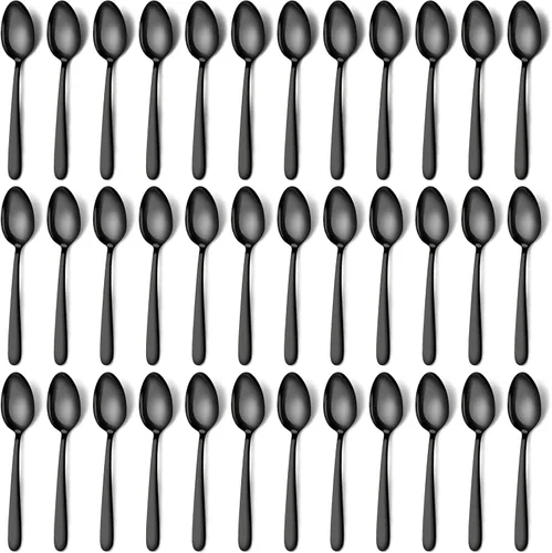Vista 9 de Pleafind Cucharas de cena – 24 cucharas de 7.4 pulgadas, cucharas de cubiertos de acero inoxidable, cuchara de cubiertos para el hogar, cocina
