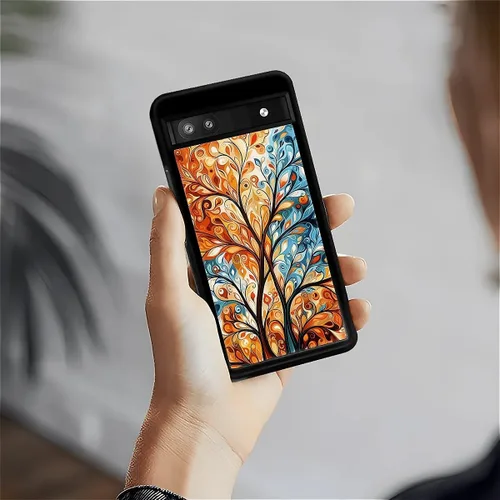 Vista 1232 de Compatible con Google Pixel 4A 5G Mobile Case Creative Acrylic Panel trasero Silicona Protección Grip especialmente diseñado para Google Pixel 4A 5G