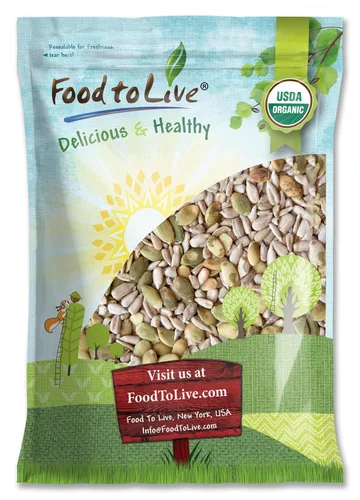 Vista 8 de Food to Live Mezcla orgánica de semillas de girasol y calabaza, 1 libra, aperitivo natural, rico en proteínas, perfecto para aperitivos, hornear