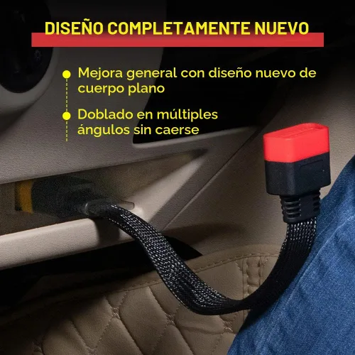 Vista 8 de LAUNCH Cable de Extensión OBD2 Completo de 16 Pines Macho a Hembra OBDII, Cable Extensor de Diagnóstico para Automóvil, Conector Reforzado de Nylon