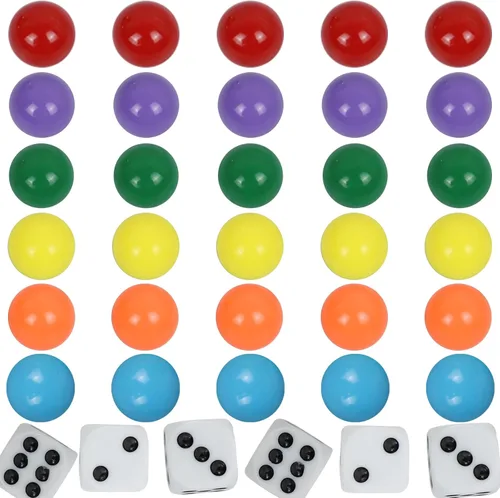 Vista 7 de Wahoo - Canicas de 0.551 in, 30 canicas de 0.55 pulgadas para juego de mesa Wahoo, incluye bolsa de almacenamiento y dados (0.55 pulgadas/0.551 in)