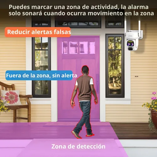 Vista 4 de Cámaras de seguridad LETSCEE inalámbricas para exteriores para seguridad del hogar, cámaras Alexa con energía solar, cámara de vista 360 al aire 1