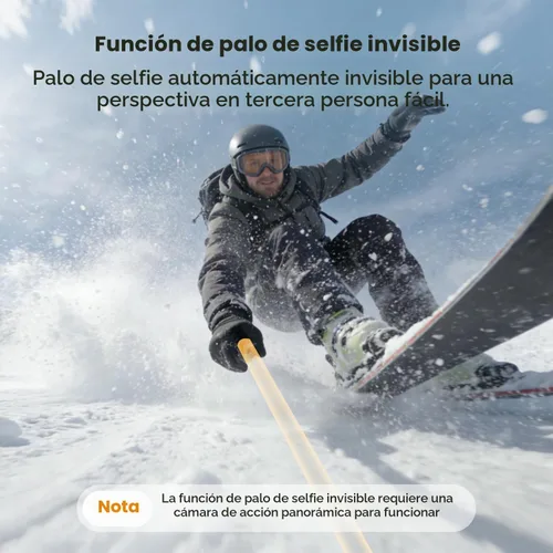 Vista 7 de K&F CONCEPT Palo selfie plegable compatible con Insta360 X5, varilla de extensión de aleación de aluminio de 36.4 in, poste invisible, mango