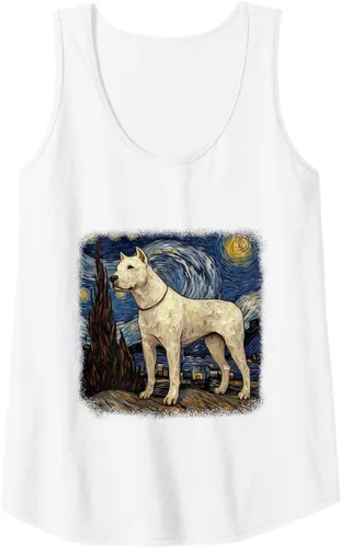 Vista 16 de Van gogh Dogo Argentino in starry night Tank Top