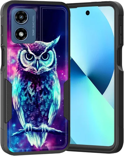Vista 213 de para Moto G Play 4G 2024, funda de dos capas híbrida resistente y a prueba de golpes, PC duro + silicona suave protectora para Motorola Moto G Play