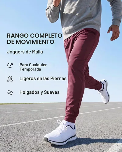 Vista 4 de Paquete de 3 pantalones deportivos de malla para hombre, con bolsillos de Set 2
