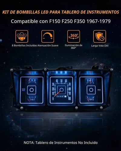 Vista 2 de WLJH - Focos LED superbrillantes azules para panel de instrumentos, velocímetro, tacómetro, lámpara indicadora, kit completo de luces LED