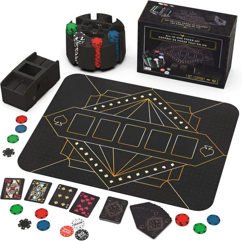 Vista 2 de Spin Master Games Poker Set with 200 Chips Classic Board Game