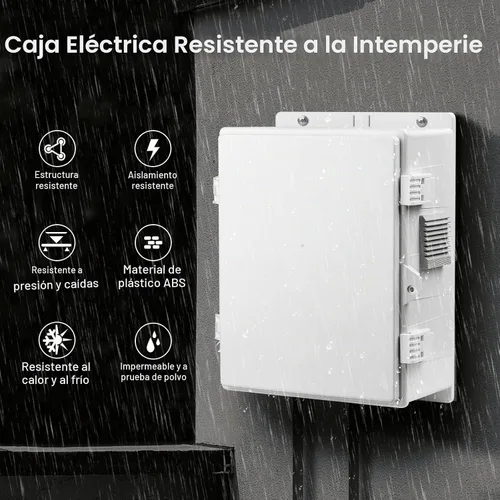 Vista 2 de Namunanee - Caja de conexiones eléctricas para exterior, recinto resistente al agua de ABS con panel de montaje interno y tapa con bisagras, 9.2" H
