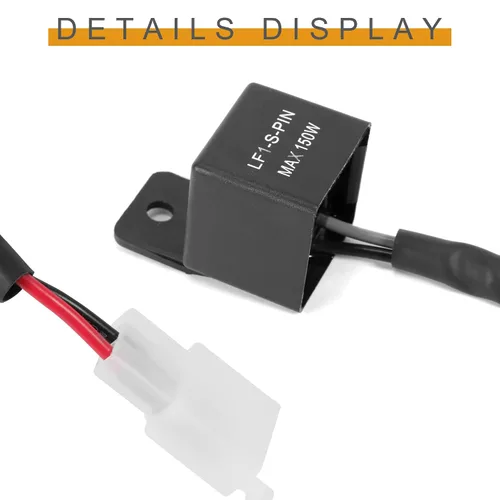 Vista 3 de ASOOLL Relé de intermitente LED electrónico de 2 pines Relé intermitente de señal de giro Fit motocicleta bombillas intermitentes flash rápido