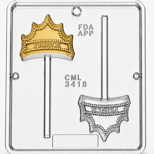 Vista 3 de Molde de caramelo de chocolate con piruleta Crown "Prince" 3418