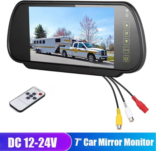 Vista 2 de Car Reverse Camera Wireless 7 inch Rear View Mirror Monitor + Car Backup Camera Kit Night Vison Camera Car Rear Camera(Camera Only)(Monitor Only)