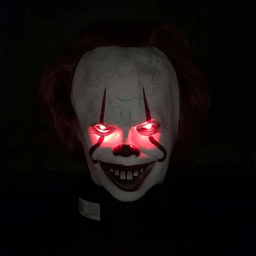Vista 3 de LePrSty Scary Halloween IT Clown Mask Creepy Clown Masks Cosplay Prop Decoration