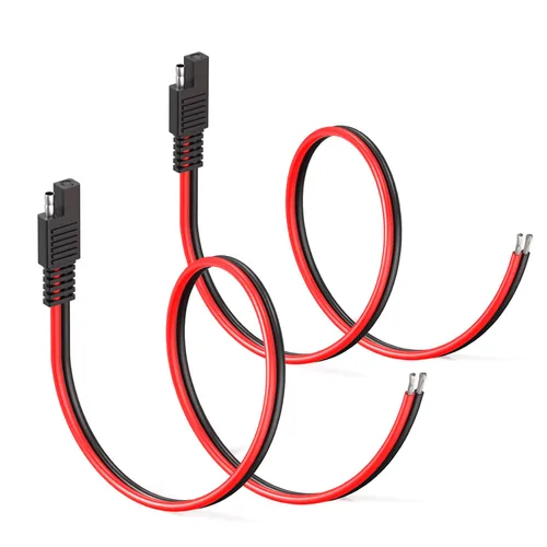 Vista 9 de ELFCULB Cable Conector SAE, 10AWG 1FT 2 Pines Conector Rápido SAE Enchufe de Desconexión para Panel Solar Carro Motocicleta (Paquete de 2)